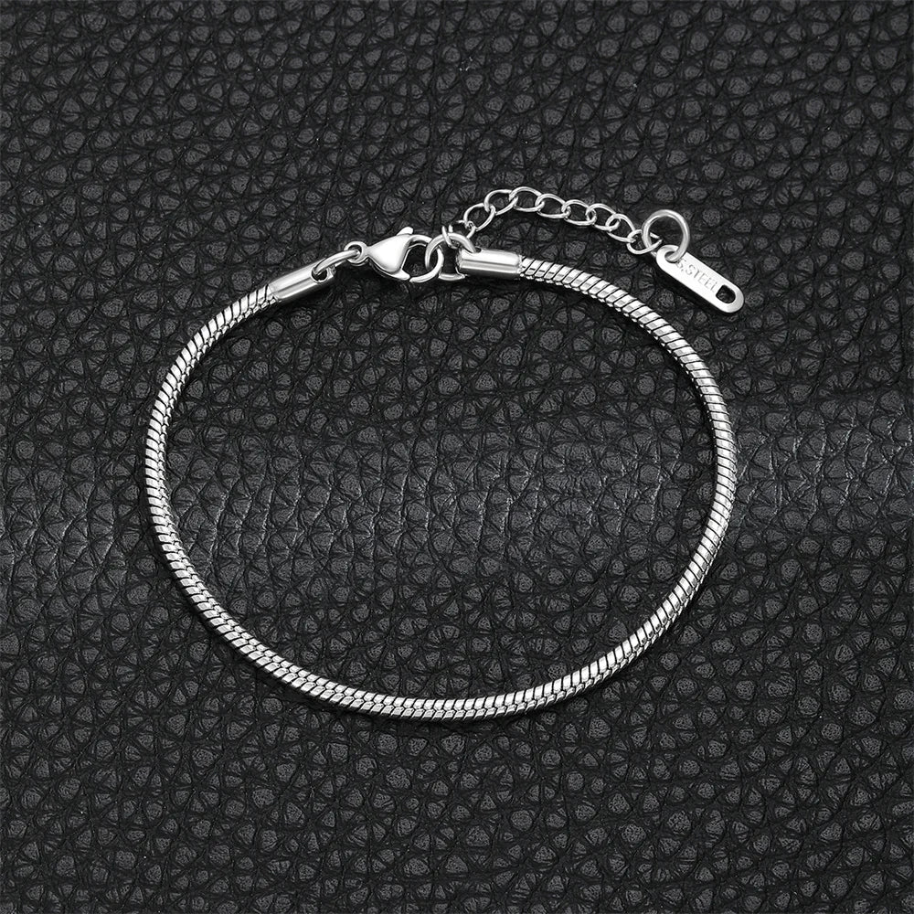 Stainless Steel Snake Bone Chain Bracelet For Men & Women